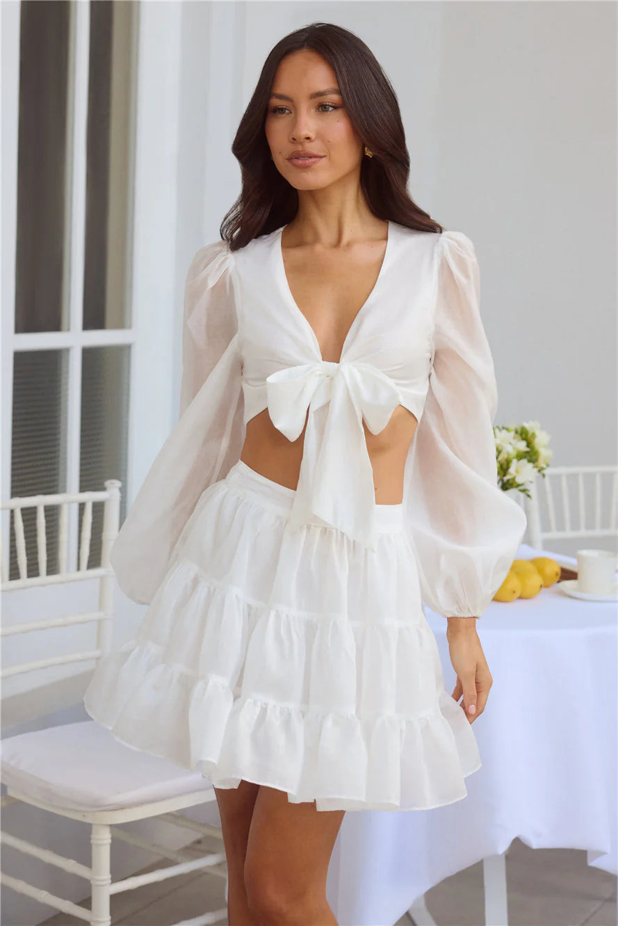 Daylight Loving Mini Skirt White