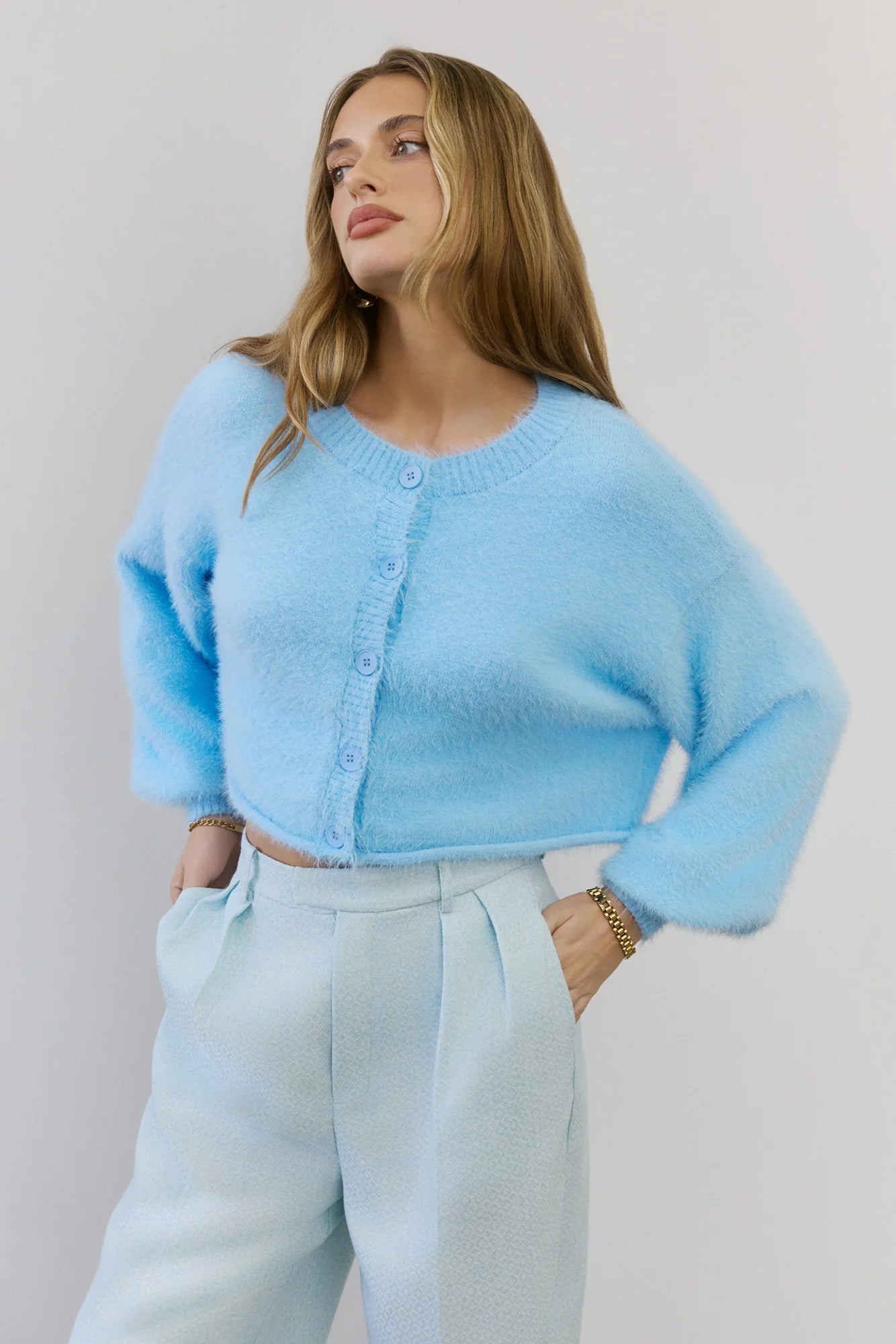 Cloud Nine Fluffy Cardigan Blue