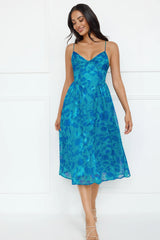 Fresh Nectar Midi Dress Blue