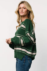 Charlie Striped Sweater | Dark Green