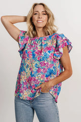 Lakely Top | | Blue + Pink Multi