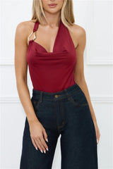 Electric Temptation Halter Top Wine