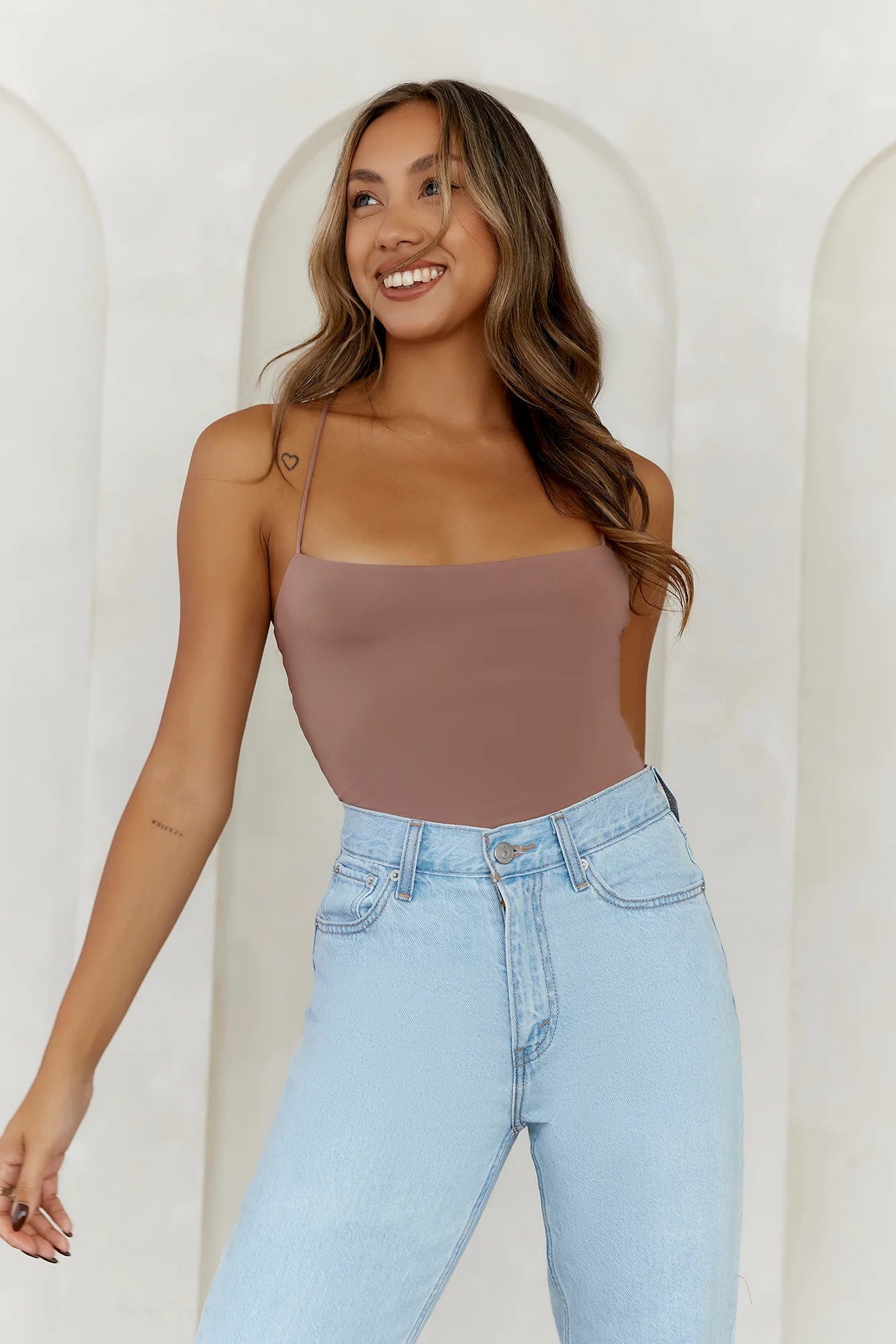 BASE  Day To Night Longline Top Mocha