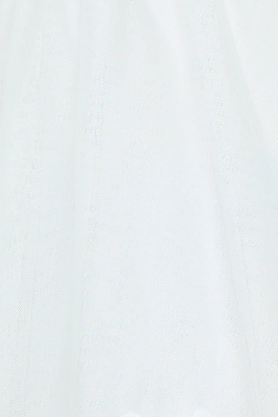 Giving All Of Me Strapless Tulle Mini Dress White
