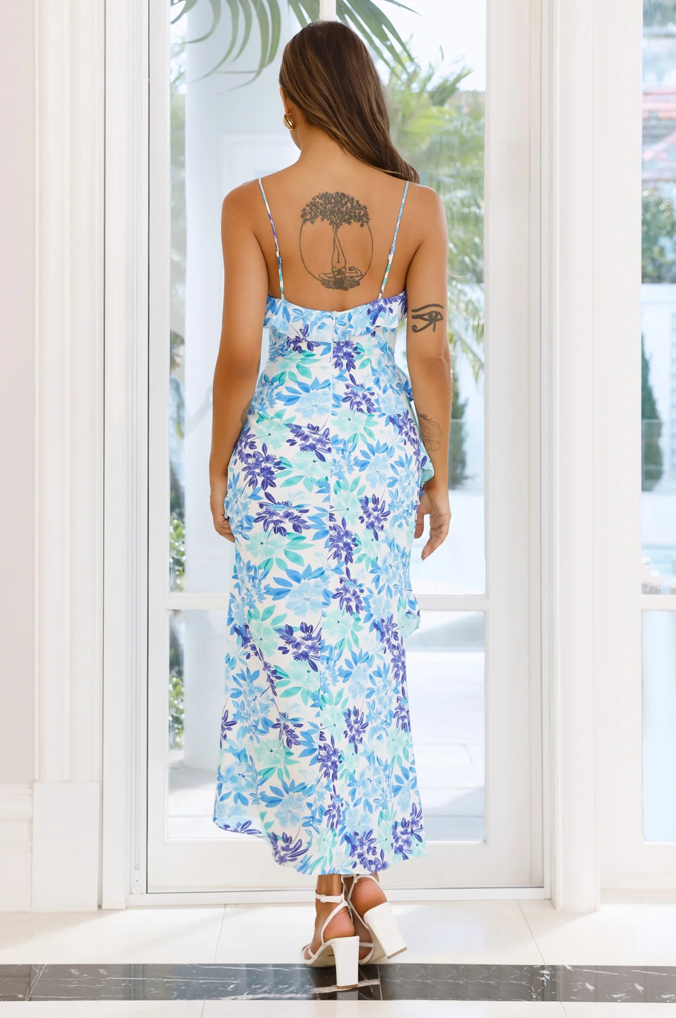 Blossom Waltz Maxi Dress Blue