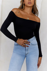 BASE  Flawless Off Shoulder Long Sleeve Top Black