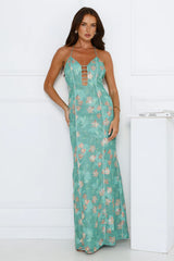 Green Oasis Halter Maxi Dress Green