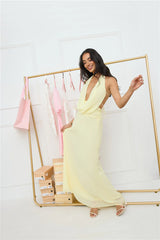 Trixie Halter Maxi Dress Yellow