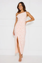 Favourable Off Shoulder Maxi Dress Pink