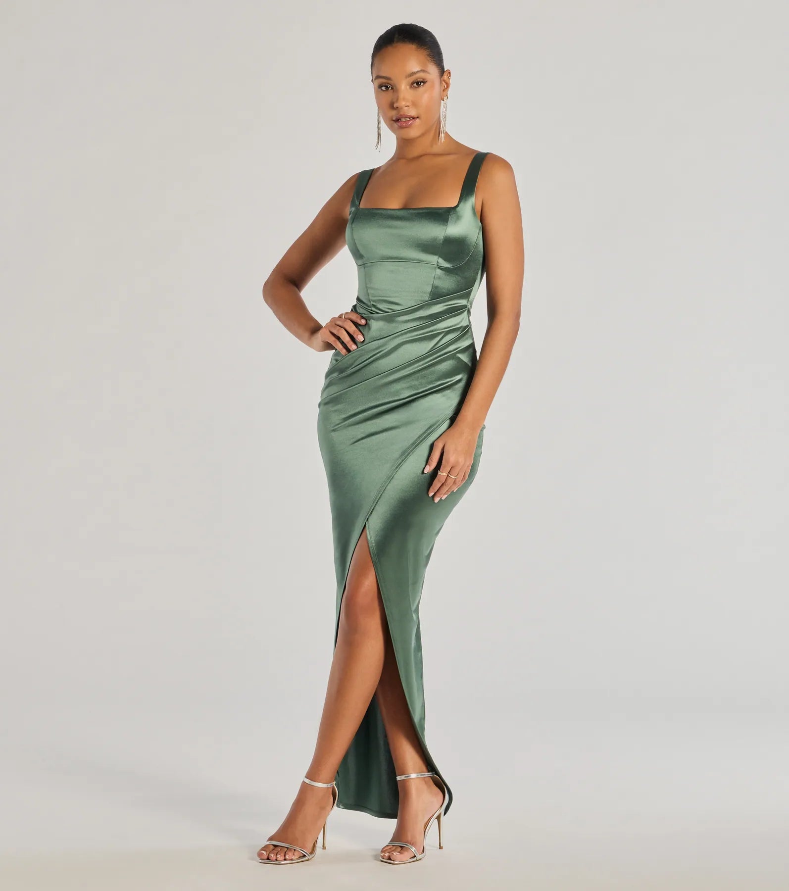 Rebecca Satin Slim-Fit Formal Dress