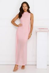 Dazzle Me Darling Mesh Maxi Dress Pink