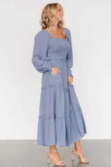 Rowan Tiered Dress | Slate Blue