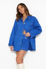 Walking Out Mini Skirt Blue