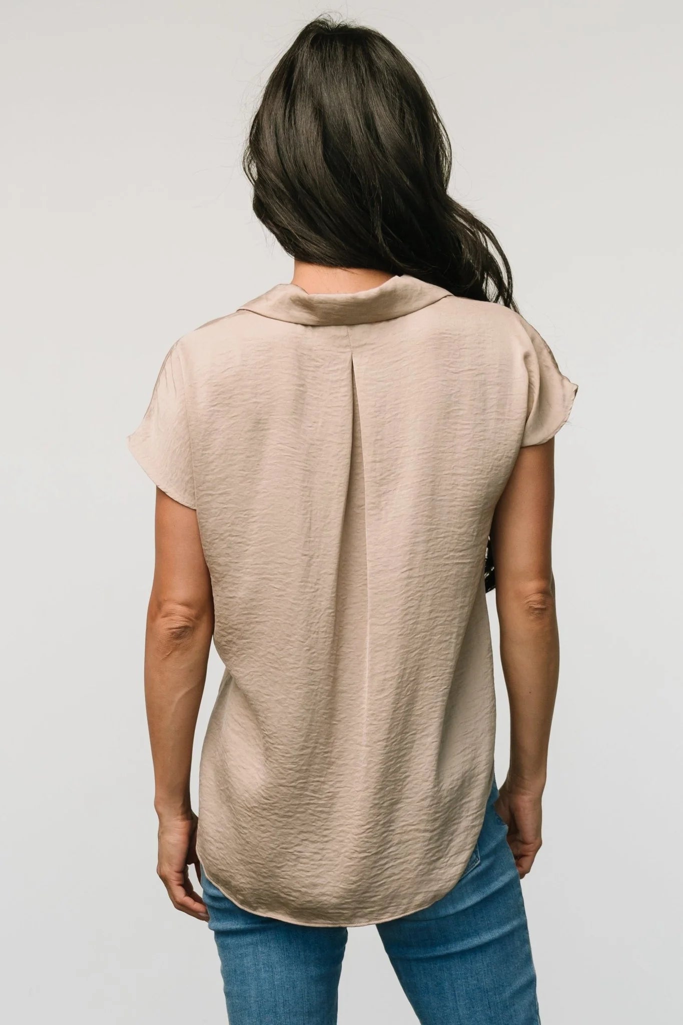 Corey Button Top | Taupe