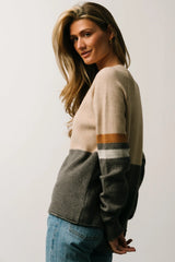 Baylor Color Block Sweater | Natural Multi