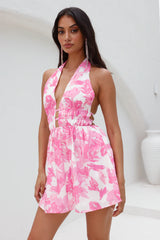 Valley Secrets Halter Mini Dress Pink