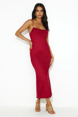 Desire To Party Mesh Maxi Dress Wine