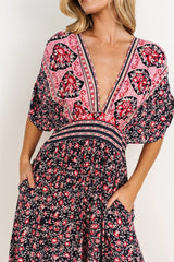 Amaris Maxi Dress | Navy Multi