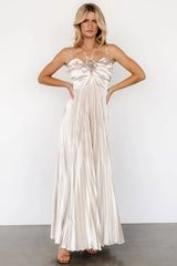 Portia Satin Maxi Dress | Champagne