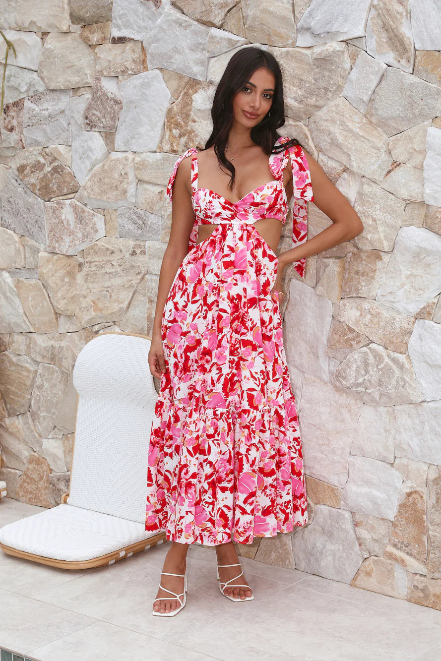 Classy Style Maxi Dress Red