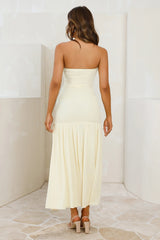Win Instantly Strapless Mesh Maxi Dress Yellow
