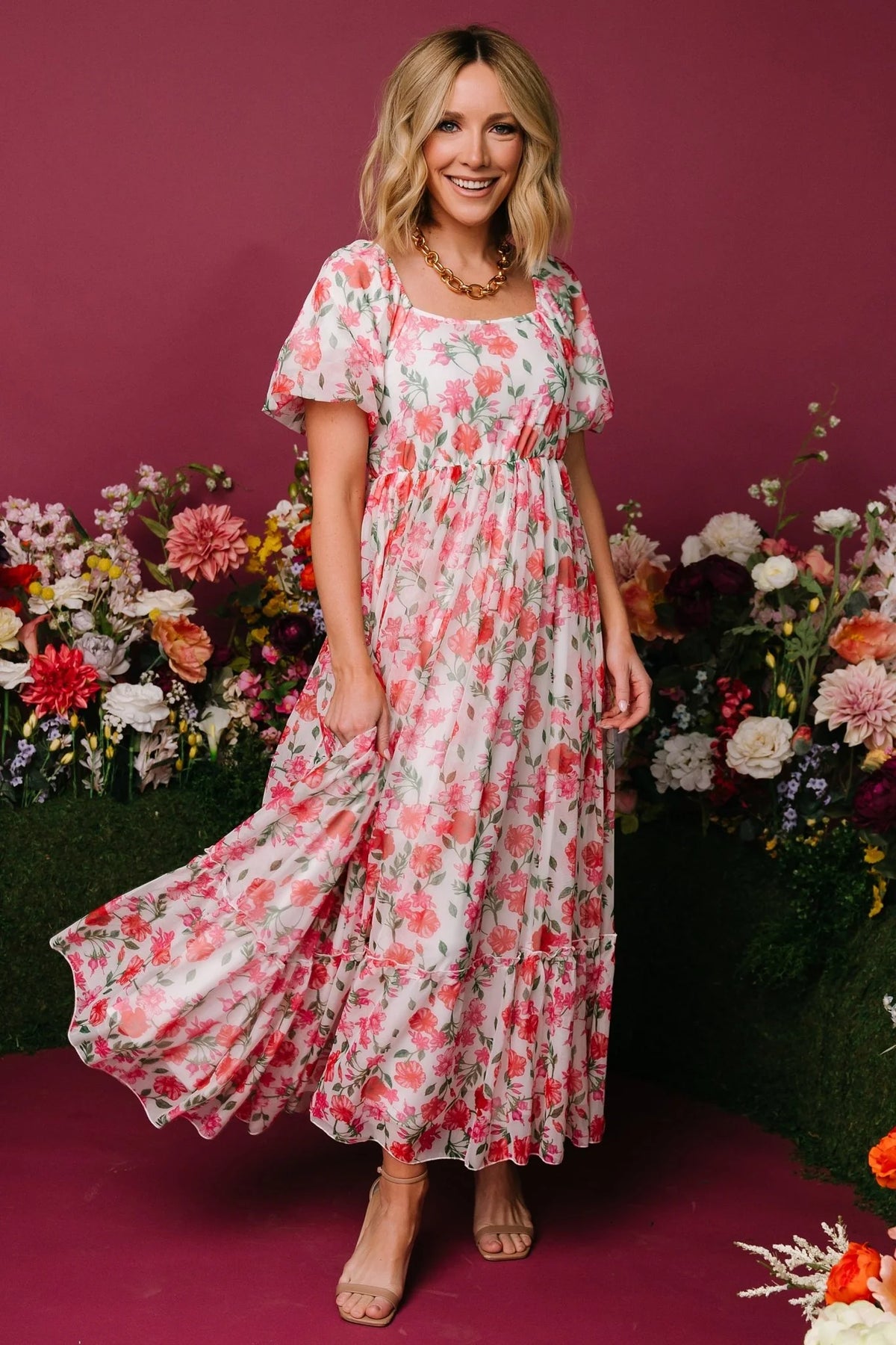 Margo Maxi Dress | Pink Multi Floral