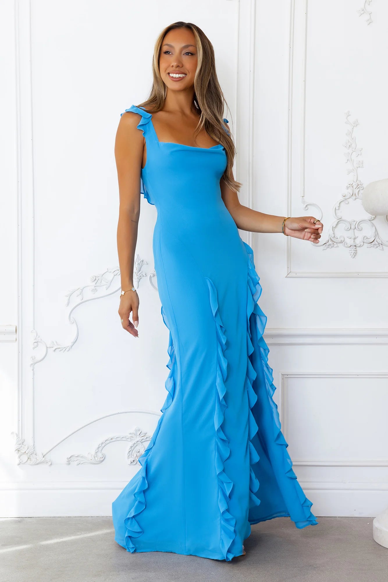 All Night Affair Maxi Dress Blue