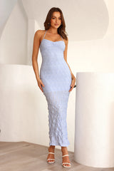 Enter Your Era Halter Maxi Dress Blue