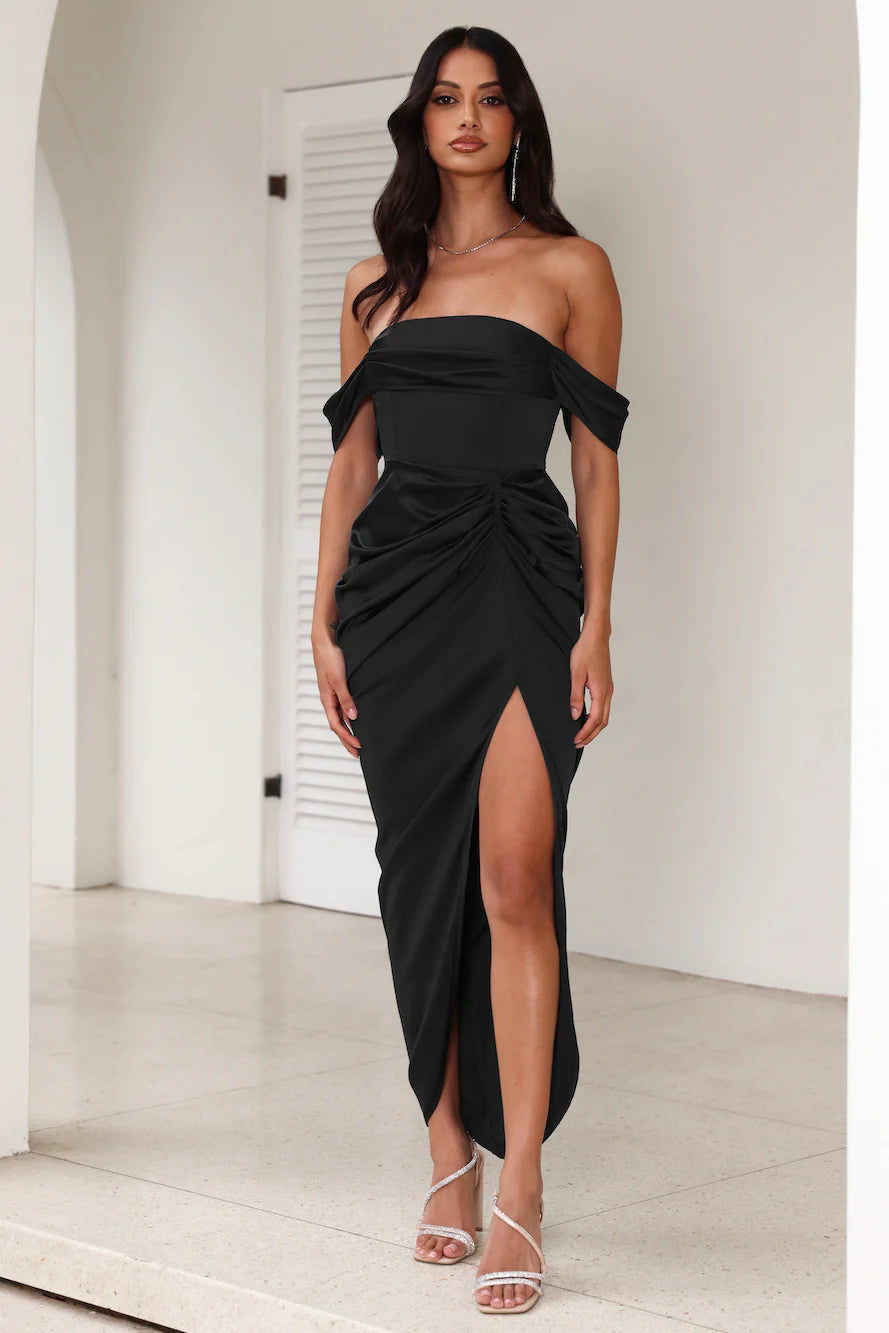 DEAR EMILIA Be Seen Midi Dress Black