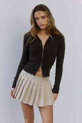 Warm Layers Ribbed Long Sleeve Top Brown
