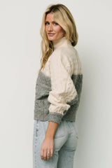 Jody Knit Sweater | Ivory + Gray