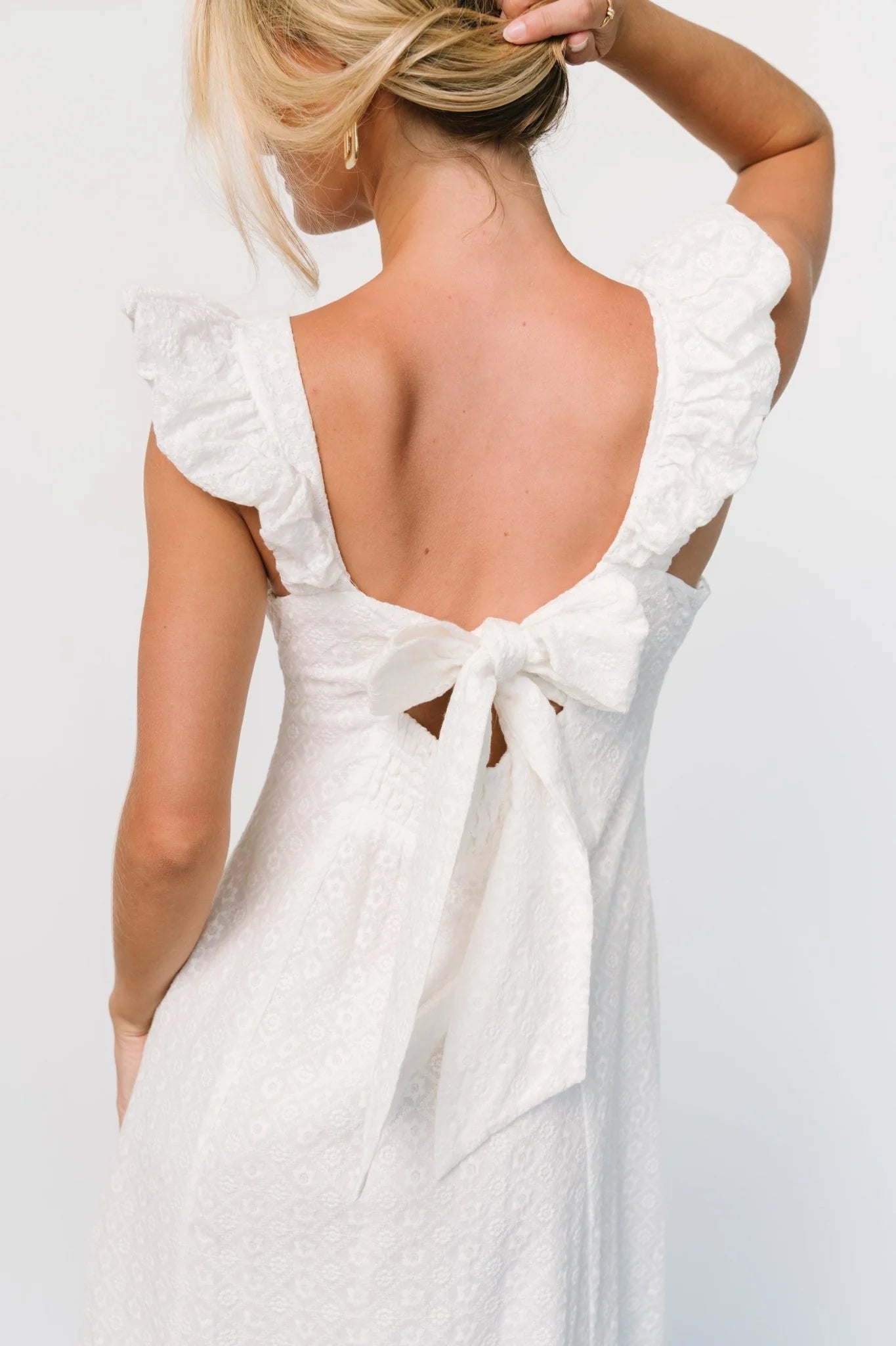 Kiara Eyelet Midi Dress | Off White