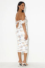 Elevating Fit Mesh Midi Dress White