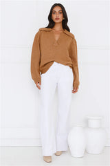 Winter Kiss Knitted Jumper Brown