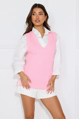 By The Fire Knitted Vest Pink