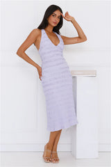Daisy Dancer Halter Midi Dress Lilac
