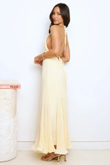 Dare To Dazzle Plisse Maxi Dress Yellow