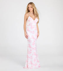 Farryn Lace-Up Mermaid Floral Sequin Formal Dress