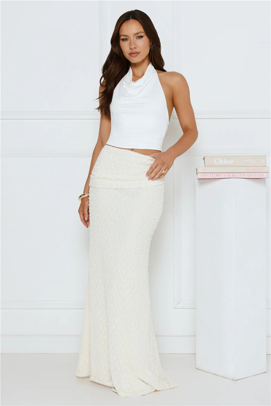 Crème Dream Halter Top White