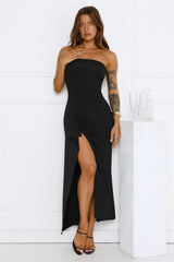 Sunshine Shuffle Strapless Maxi Dress Black