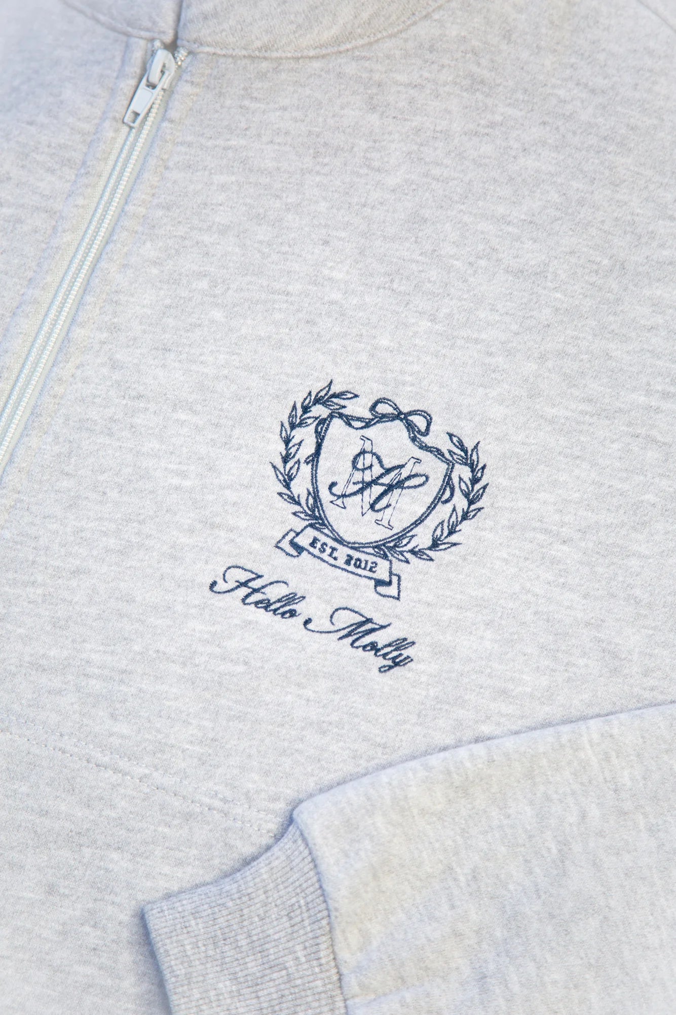 BASE Half Zip Emblem Sweatshirt Grey Marle