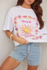 BASE Tropical Ibiza Oversized T-Shirt White