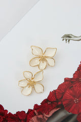 18k Gold Plated Hawaii Flowers Earrings Gold