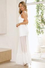 Chic Whispers Maxi Dress White