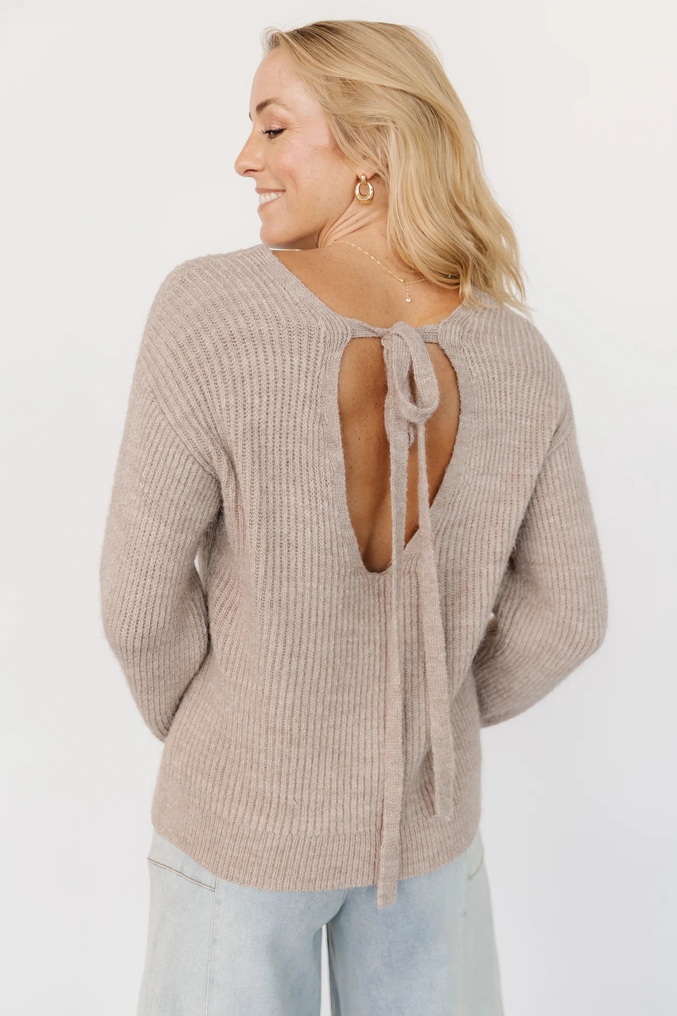 Viola Tie Back Sweater | Natural