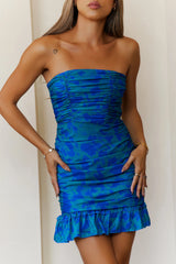 Darlings Strapless Mini Dress Blue