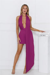 Well Hello There Halter Mini Dress Berry