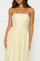 Dancing In Magic Strapless Maxi Dress Yellow