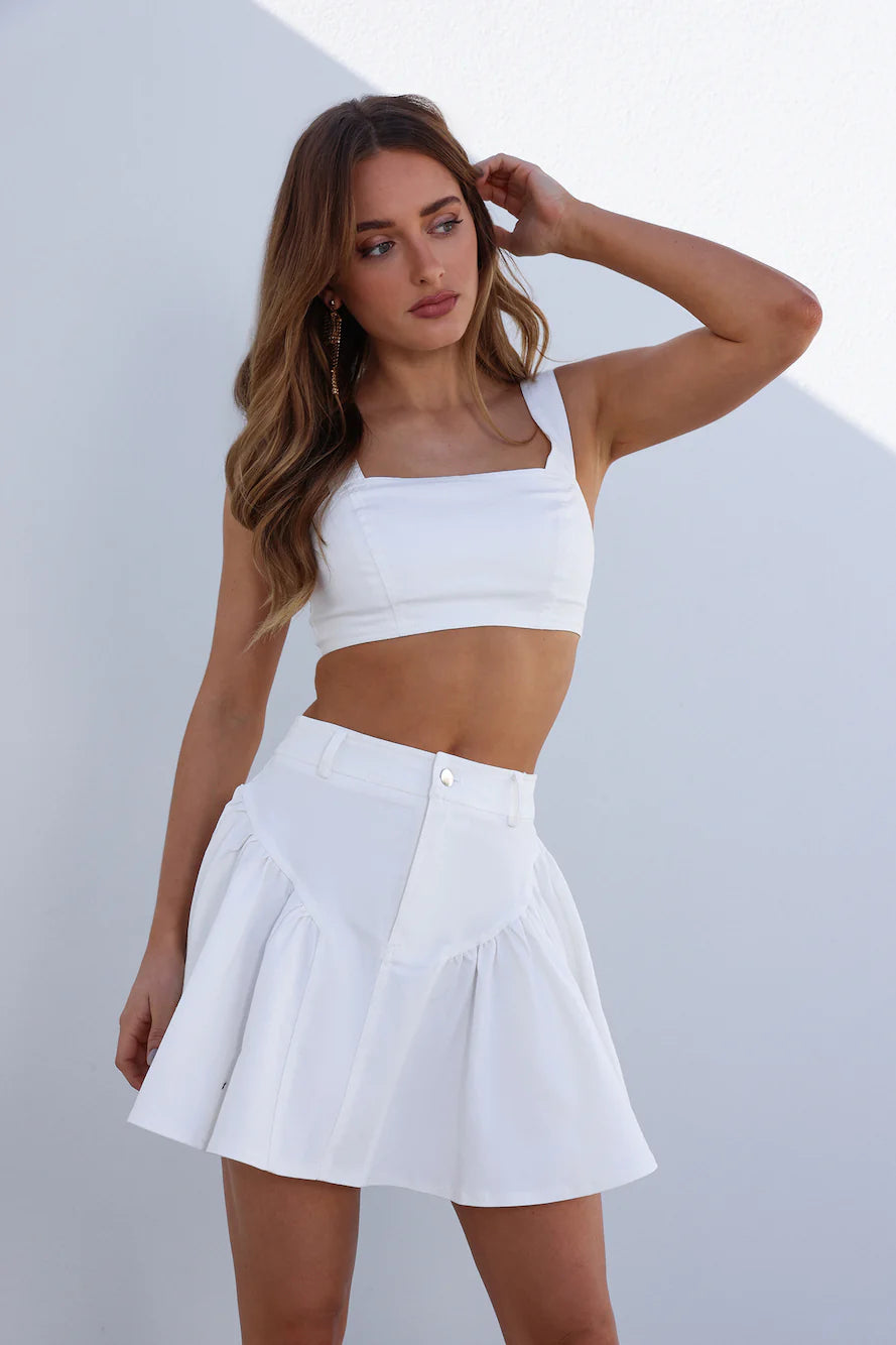 Dreamy Horizons Crop Top White