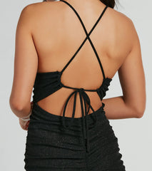 May Lace-Up Mermaid Glitter Formal Dress